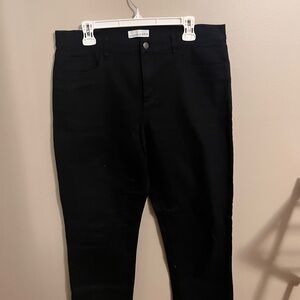 LOFT Black Denim Straight Pants, Size 31/12, Ankle Length